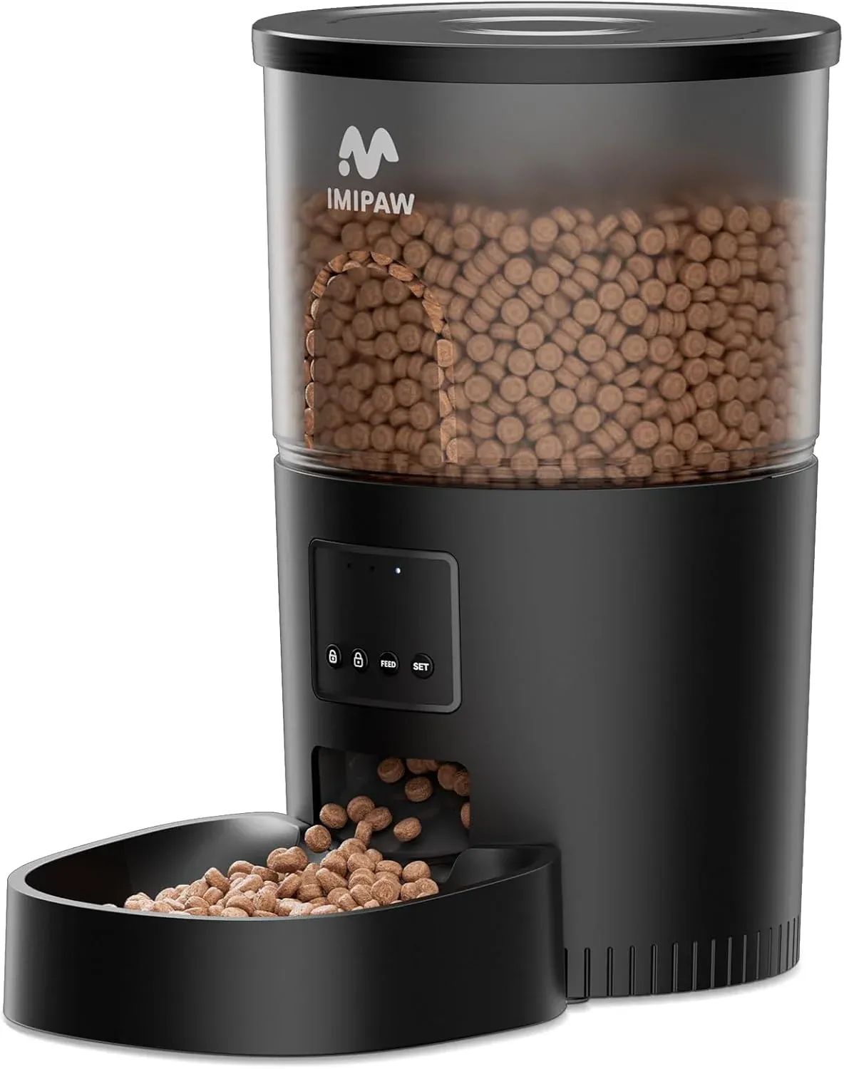 IMIPAW 3L Automatic Cat Feeder mit transparentem Futterbehälter und lokaler Bedienung