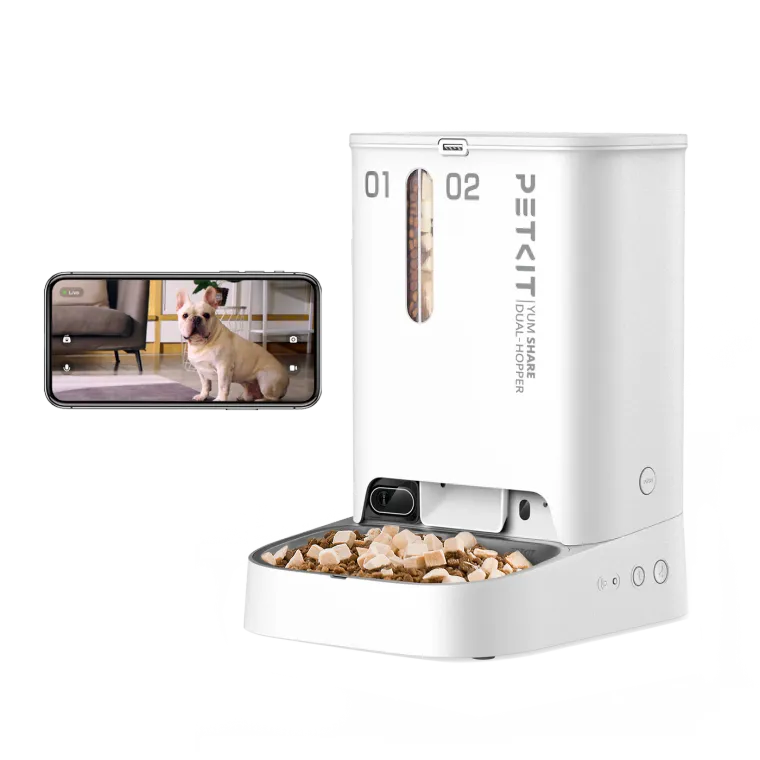 PETKIT YumShare Dual-Hopper 2 P592 mit zwei Vorratskammern, Kamera und Edelstahl-Napf